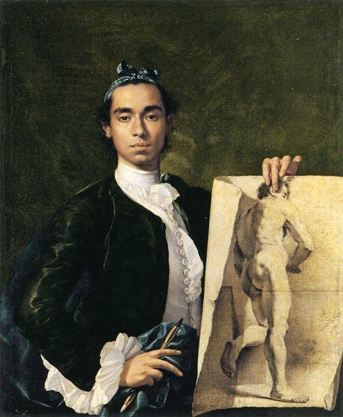 Luis Egidio Melendez portrait Holding an Academic Study